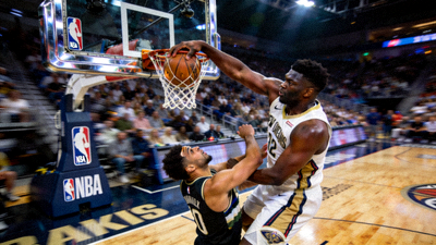 NBA精彩扣篮集锦画面，锡安·威廉姆森暴力隔扣瞬间